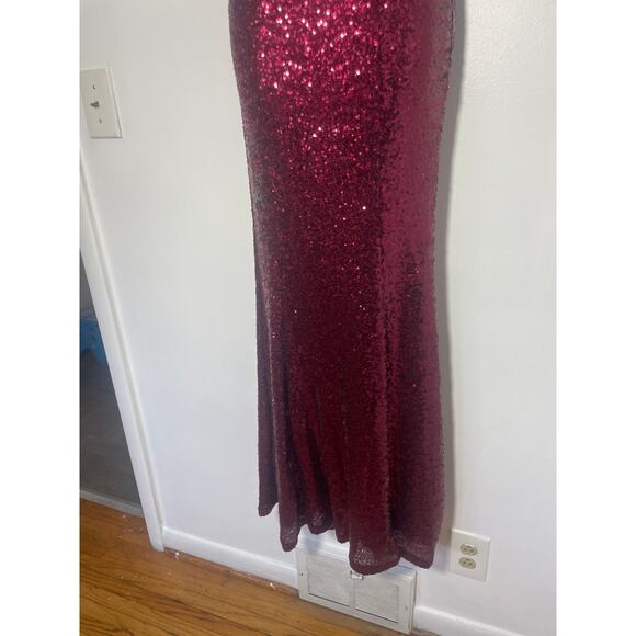 Red Sequin Sexy Maxi Formal Dress Small / Medium - Picture 7 of 9